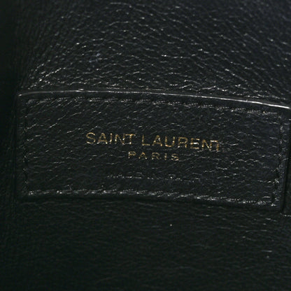 Saint Laurent Calfskin Crocodile Embossed Paris Mini Toy Shopper Tote Black 6 of 11