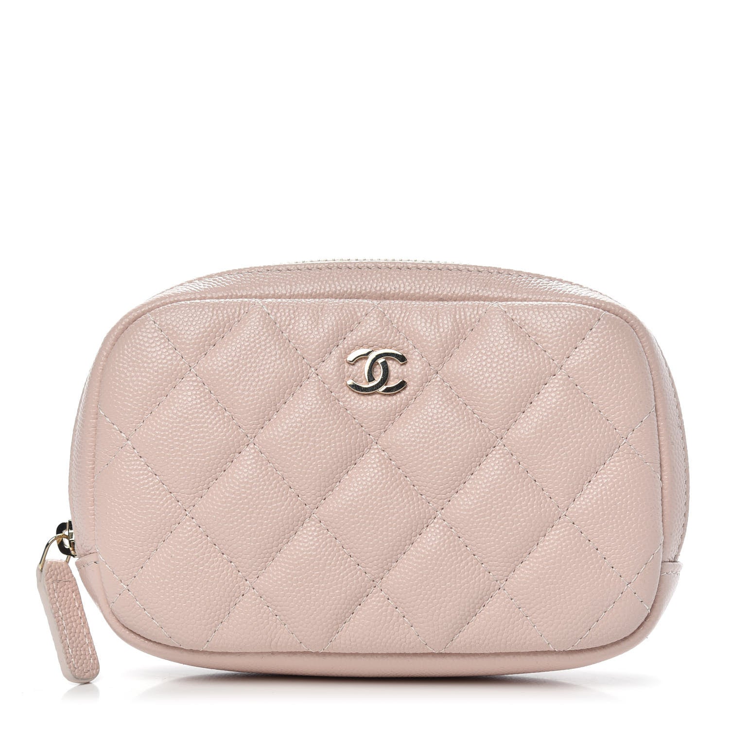 Chanel Caviar Quilted Small Curvy Pouch Cosmetic Case Light Pink 1 of 10