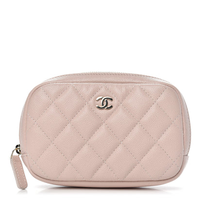 Chanel Caviar Quilted Small Curvy Pouch Cosmetic Case Light Pink 1 of 10