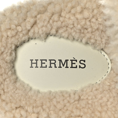 Hermes Woolskin Womens Chypre Sandals 38 Ecru 6 of 8