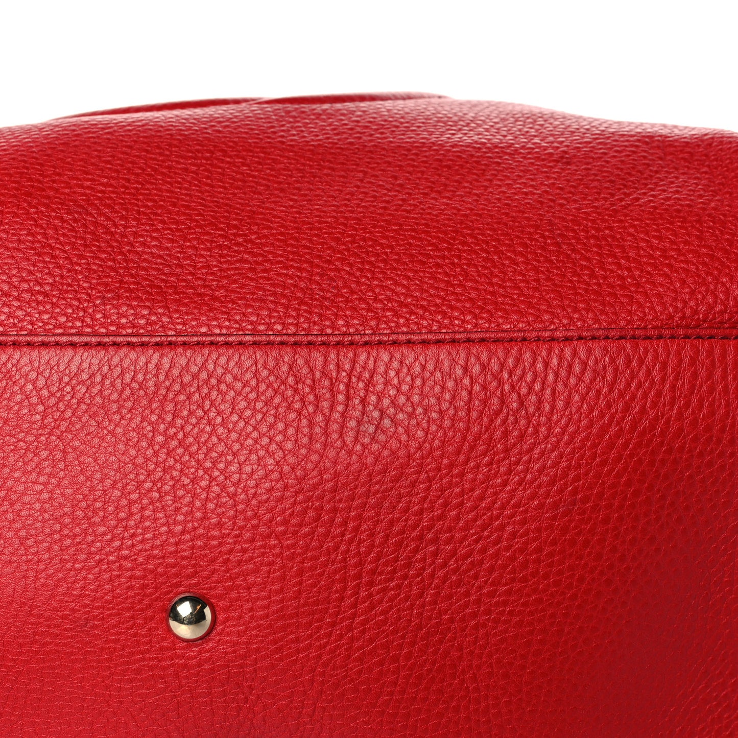 Pebbled Calfskin Large Soho Shoulder Bag Red