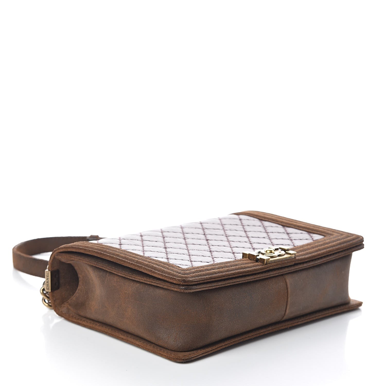Chanel Aged Calfskin Nubuck Quilted Large Boy Flap Burgundy 4 of 10