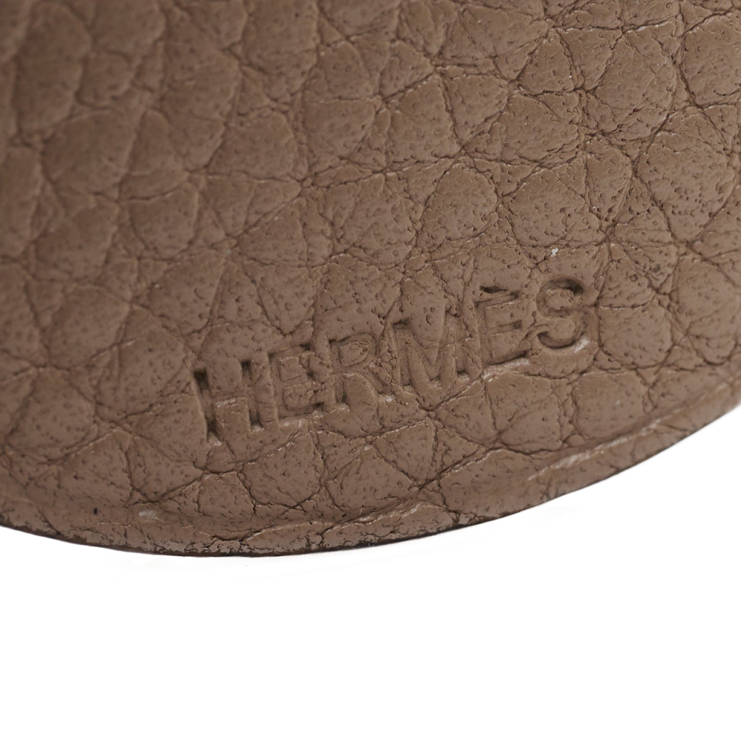 Hermes Togo Hippo Key Chain Bag Charm Gris Tourterelle 4 of 5