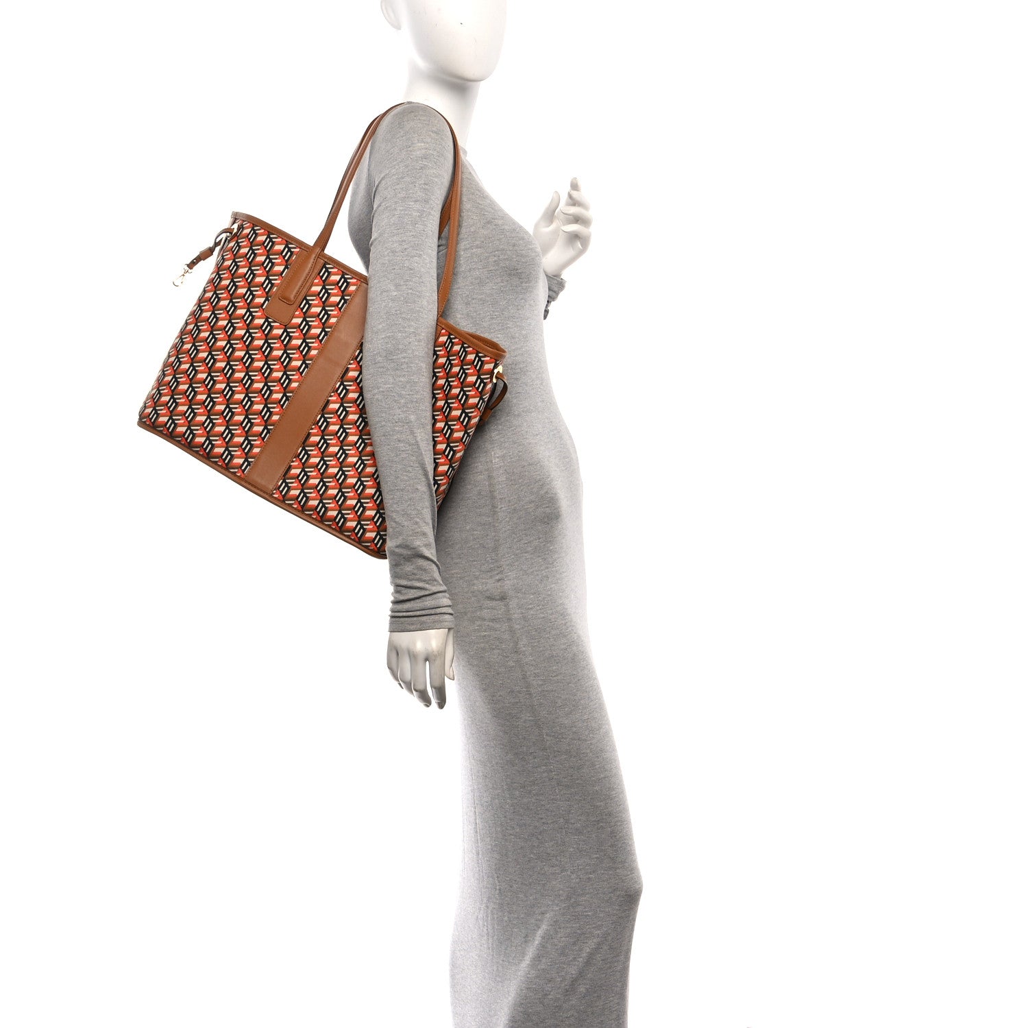 MCM Visetos Medium Liz Reversible Shopper Tote Cognac 2 of 16