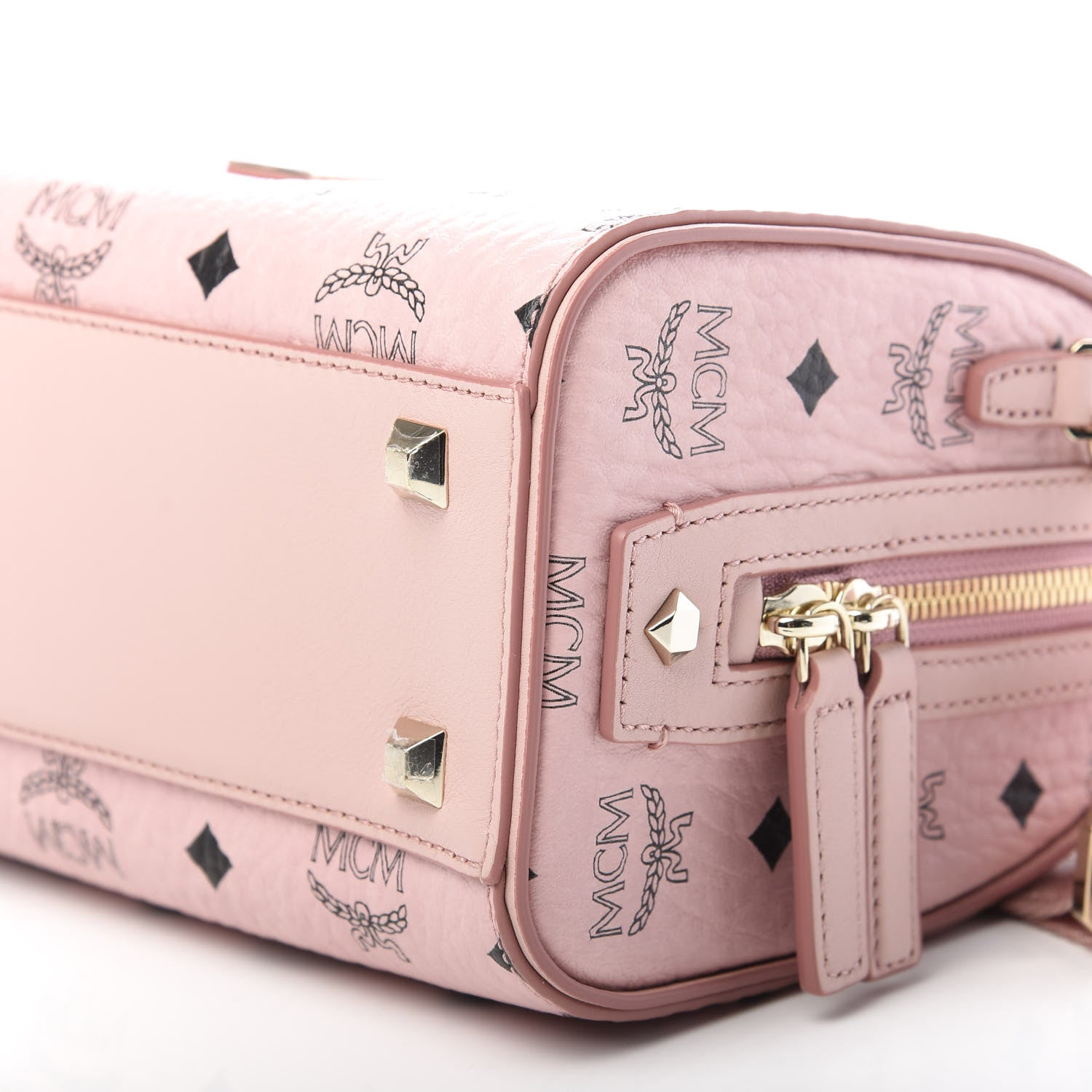MCM Visetos Essential Boston Bag Pink 6 of 10