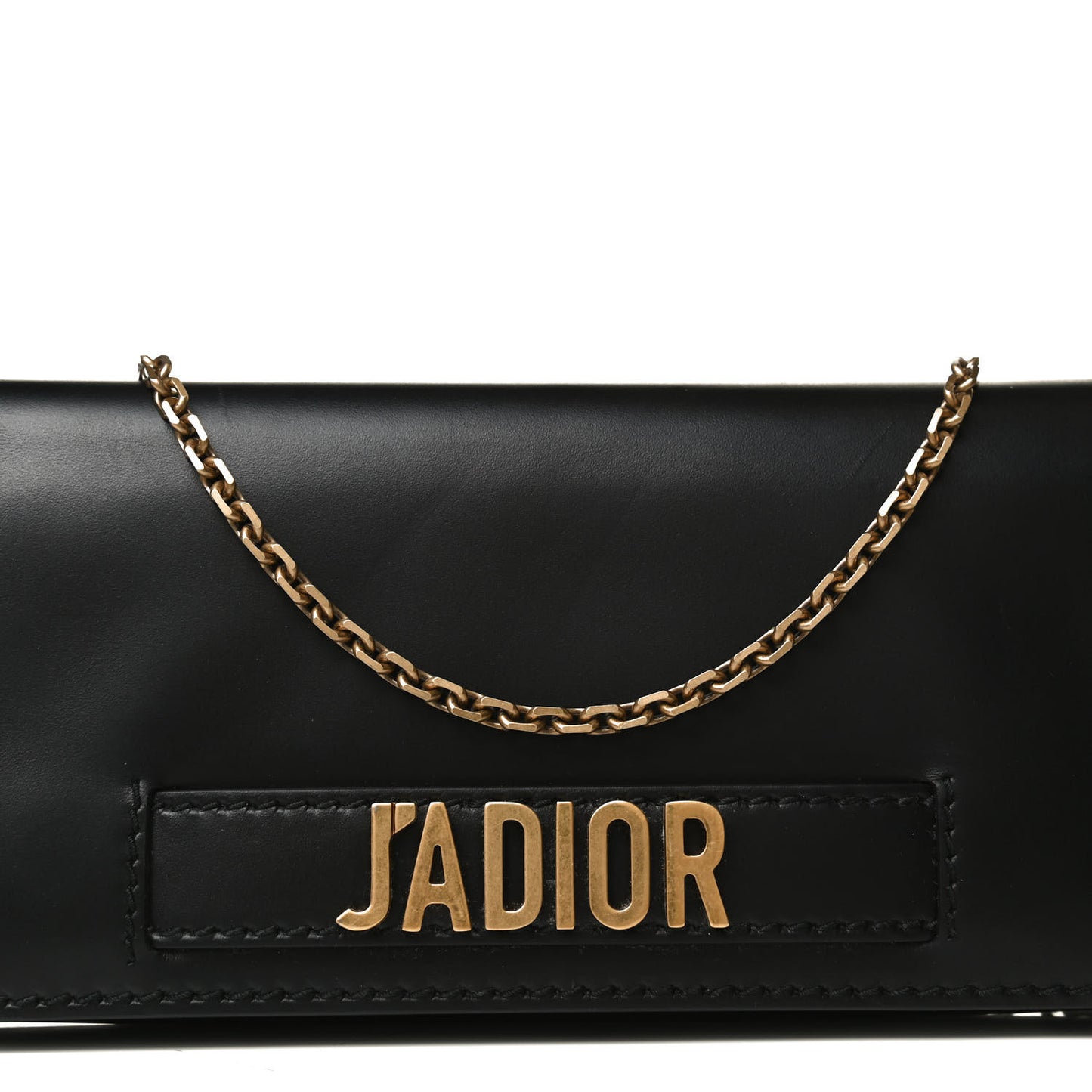 Smooth Calfskin J'adior Croisiere Chain Wallet Black