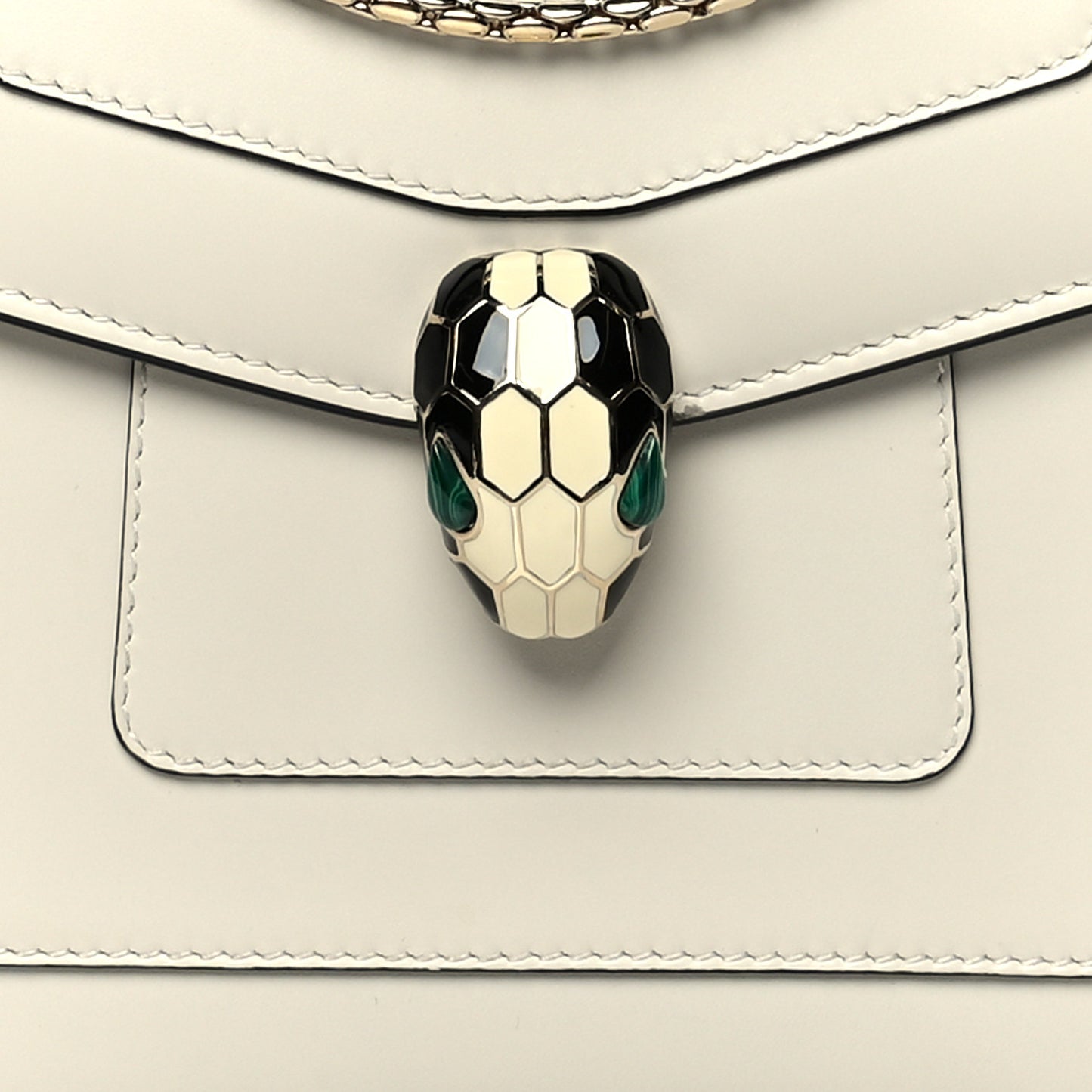 Calfskin Small Serpenti Forever Snake Strap Crossbody Bag White Agate