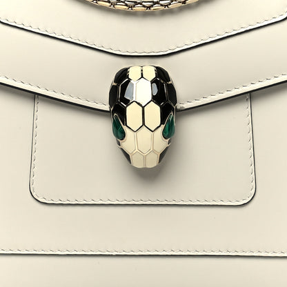 Bulgari Calfskin Small Serpenti Forever Snake Strap Crossbody Bag White Agate 8 of 11
