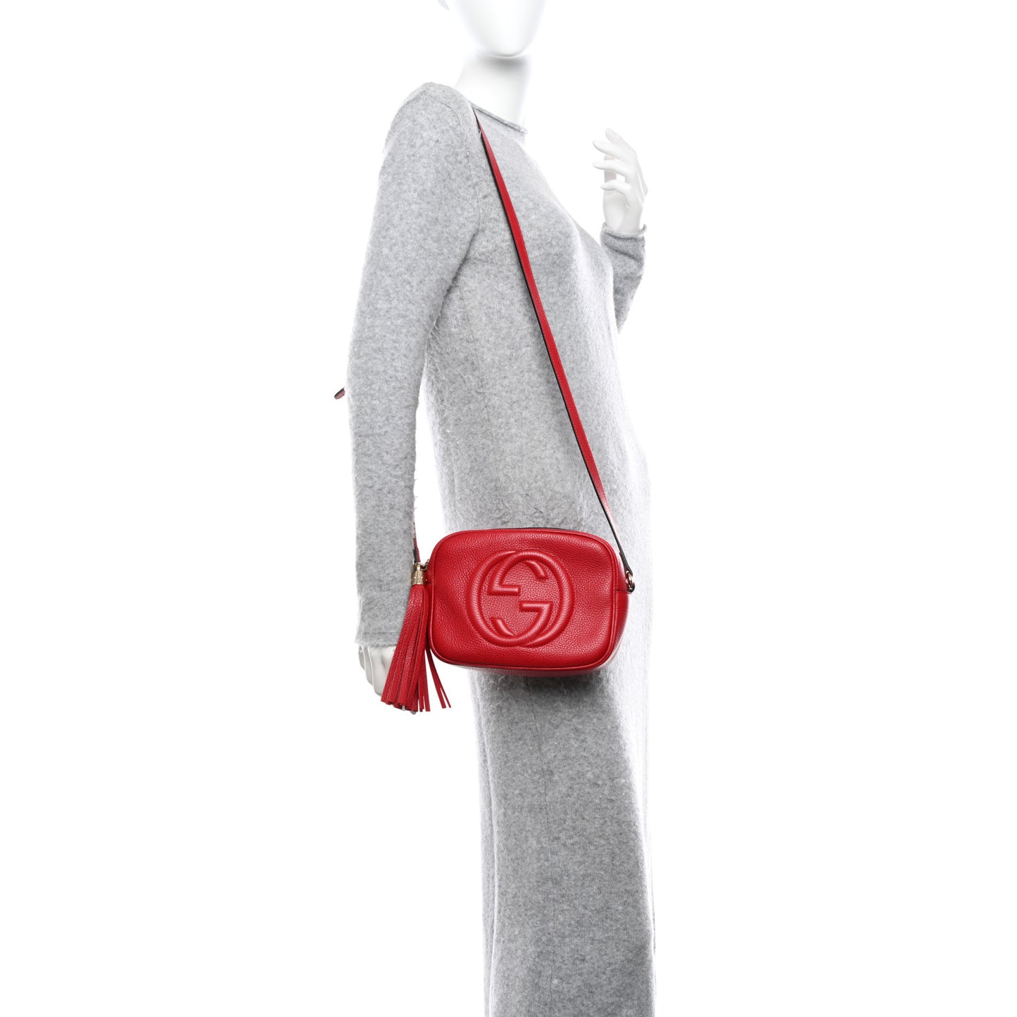 Pebbled Calfskin Small Soho Disco Bag Tabasco Red