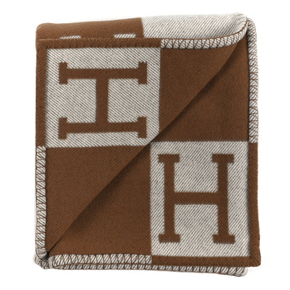 Hermes Wool Cashmere Avalon Blanket Ecru Camel 2 of 3