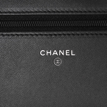 Chanel Lambskin Quilted Data Center Wallet On Chain WOC Black 6 of 8