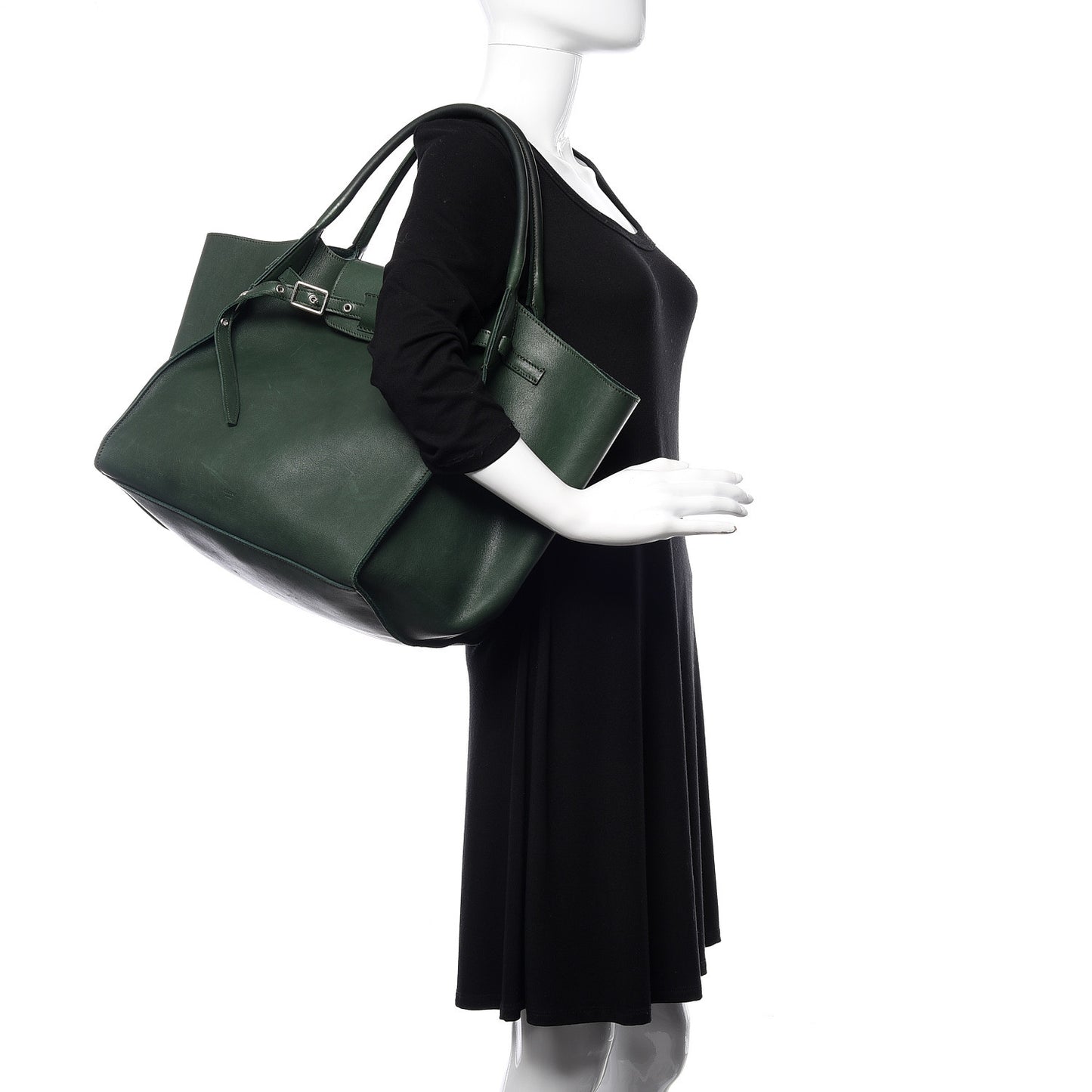 Smooth Calfskin Medium Big Bag Dark Green
