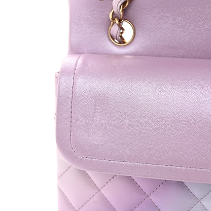 Chanel Lambskin Quilted Tie Dye Ombre Medium Double Flap Purple Blue Pink 13 of 14