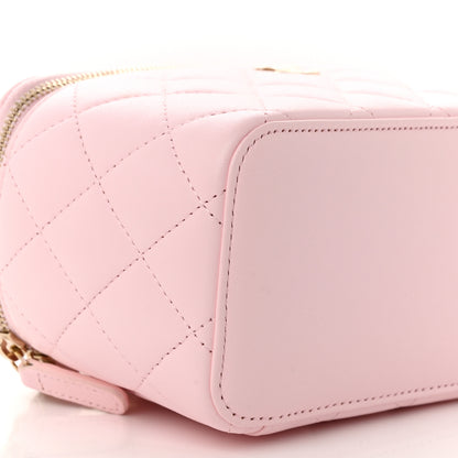 Chanel Lambskin Quilted Small Top Handle Vanity Case With Chain Light Pink 9 of 11