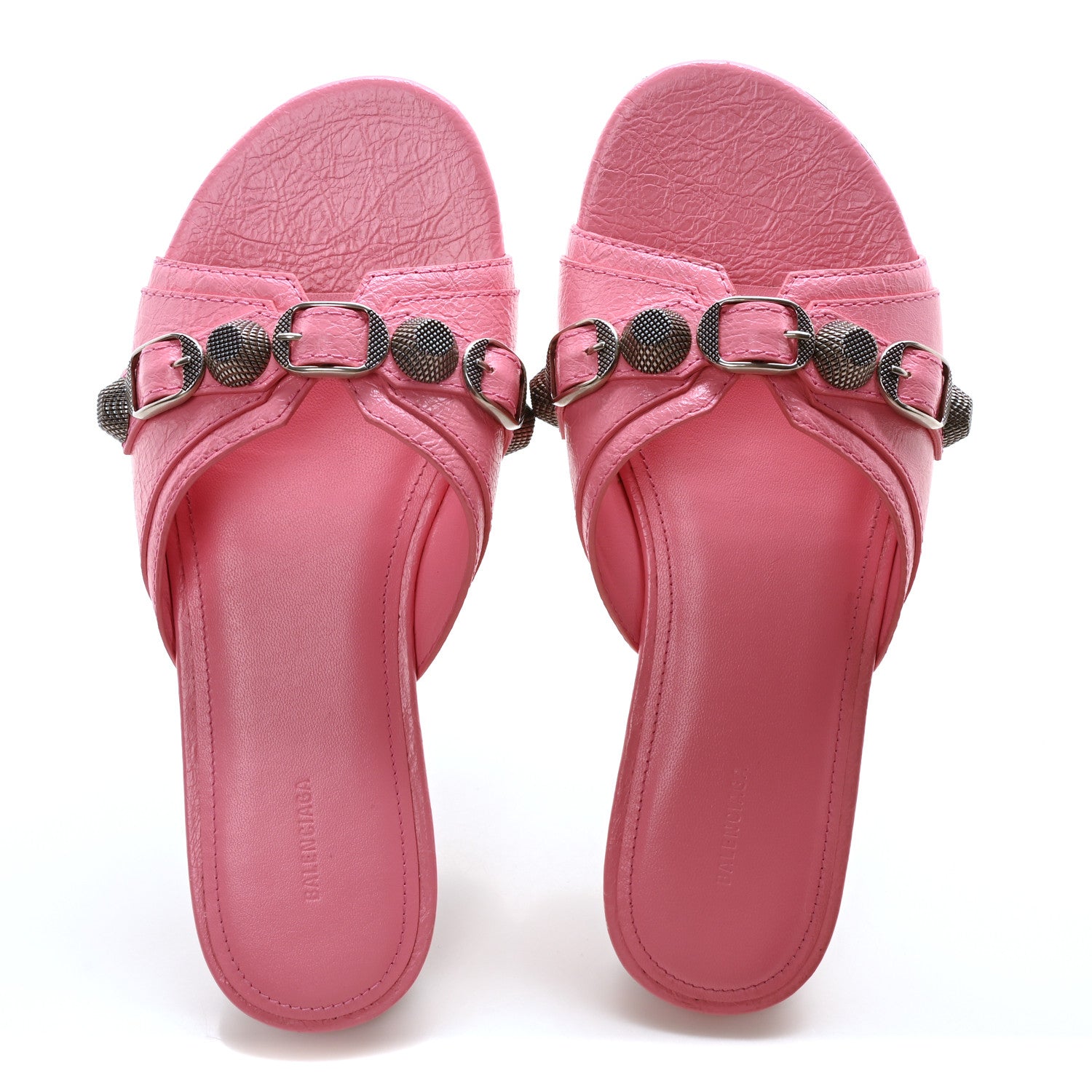 Balenciaga Agneau Arena Cagole Flat Slide Sandals 36 Sweet Pink 2 of 10