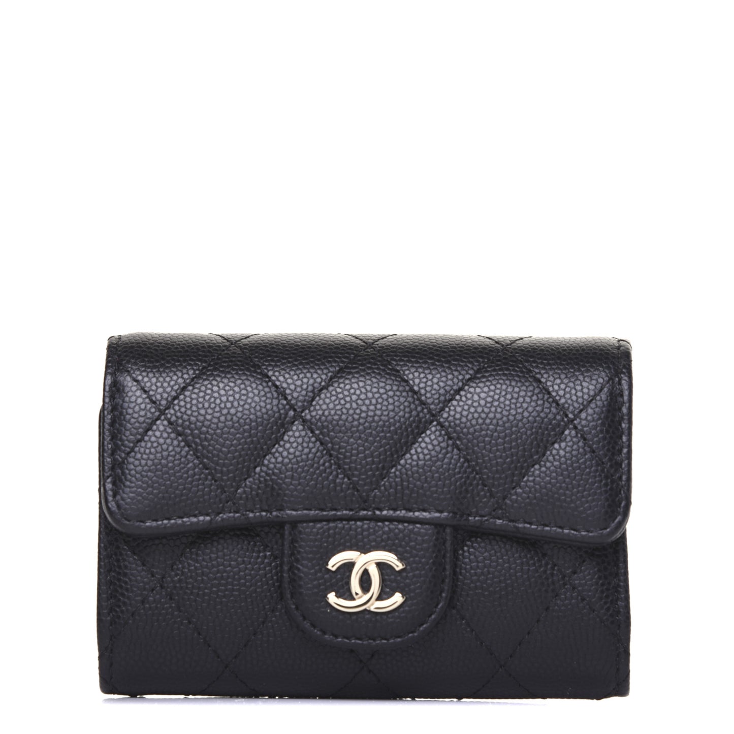 Caviar Quilted Classic 4 Key Holder Wallet Black