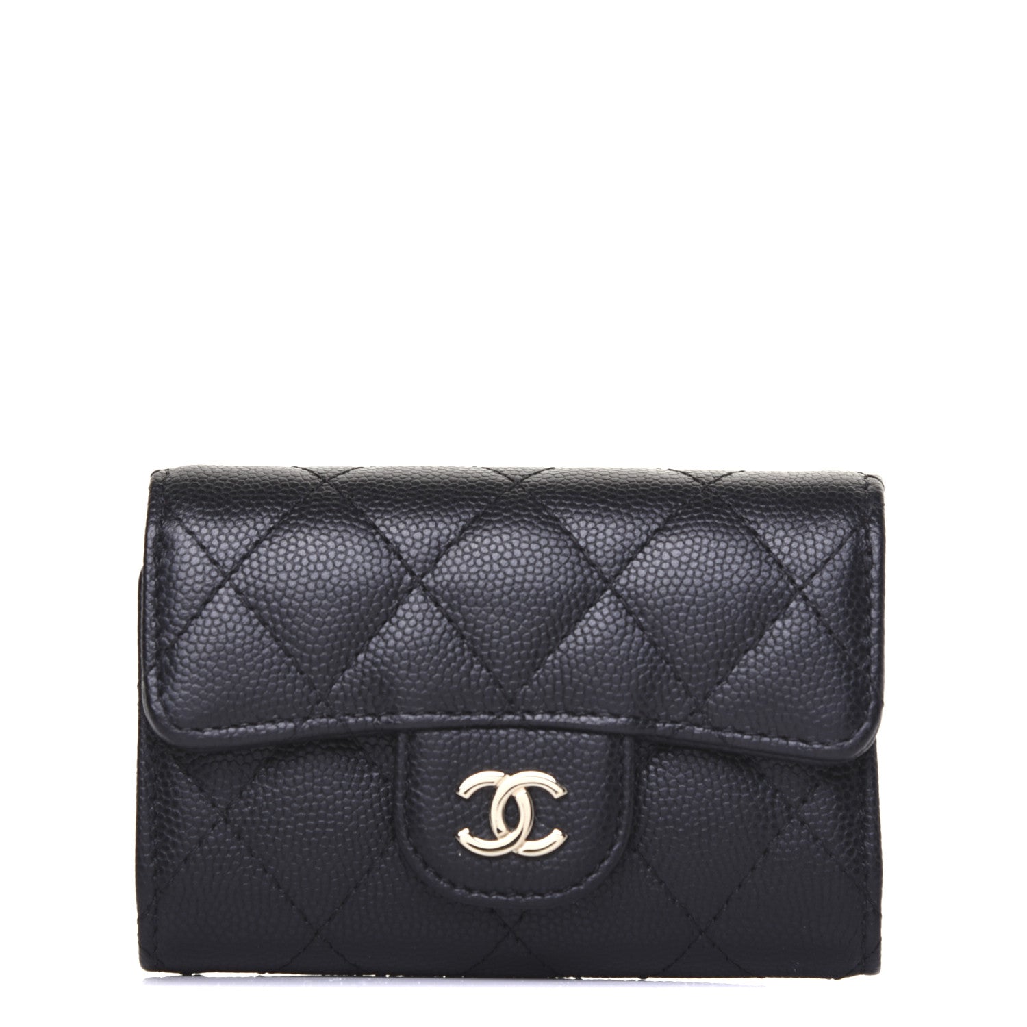 Chanel Caviar Quilted Classic 4 Key Holder Wallet Black 1 of 15