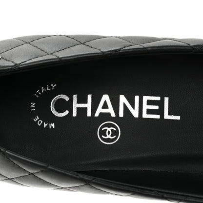 Chanel Lambskin Grosgrain Quilted Cap Toe CC Pumps 37.5 Black 7 of 11