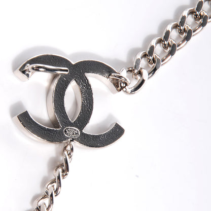 Chanel Enamel CC Chain Logo Belt Silver Black 5 of 5