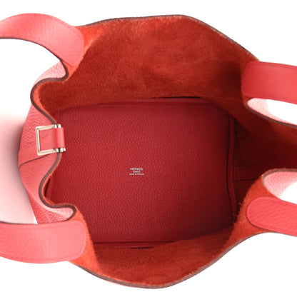 Hermes Taurillon Clemence Picotin Lock 22 MM Geranium 5 of 15