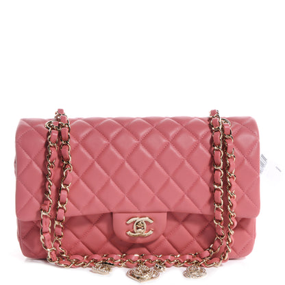 Chanel Lambskin Quilted Valentine Charms Medium Single Flap Pink 1 of 10