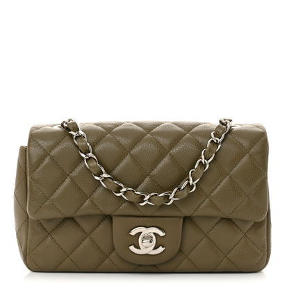 Chanel Caviar Quilted Mini Rectangular Flap Khaki 1 of 10
