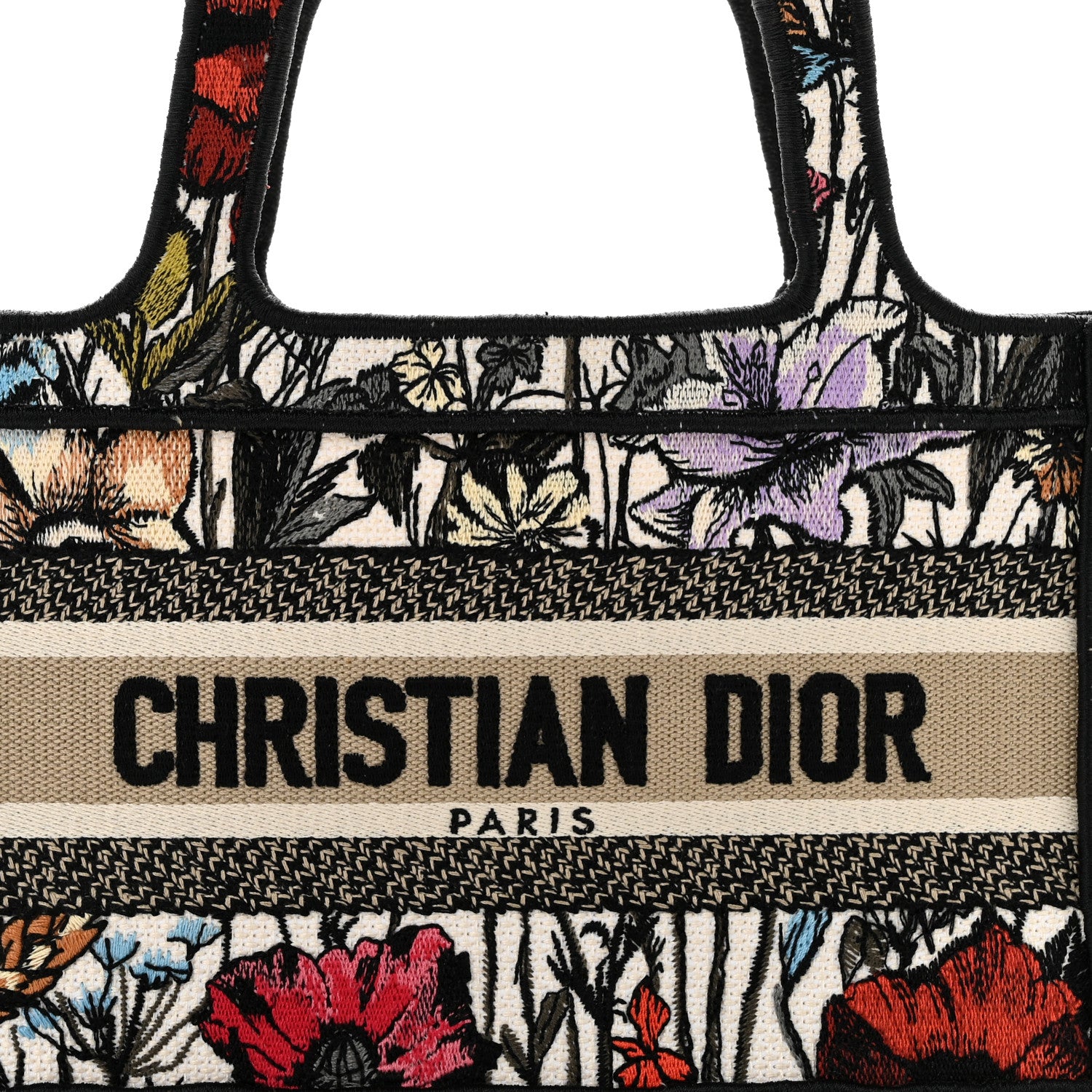 Christian Dior Canvas Embroidered Mille Fleurs Mini Book Tote Multicolor 8 of 11