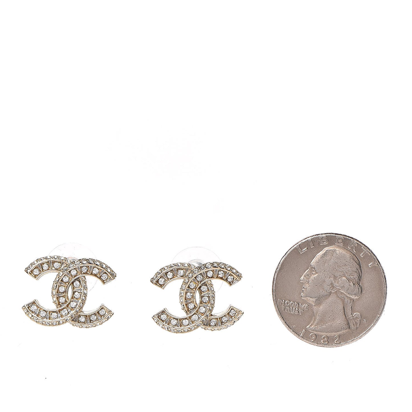 Crystal CC Earrings Gold