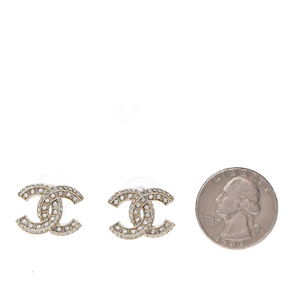 Chanel Crystal CC Earrings Gold 2 of 5