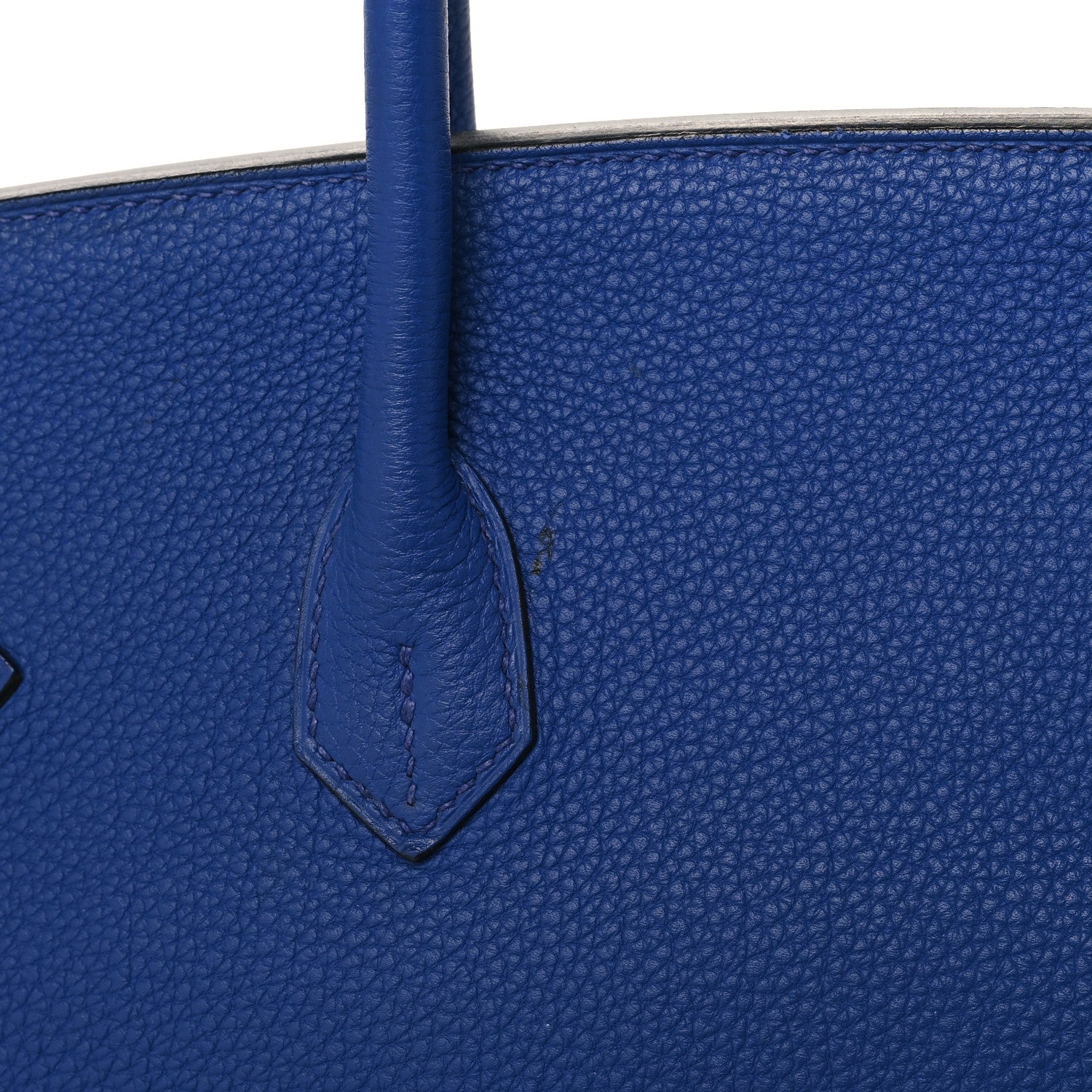 Hermes Togo Horseshoe Birkin 35 Bleu Electrique 13 of 14