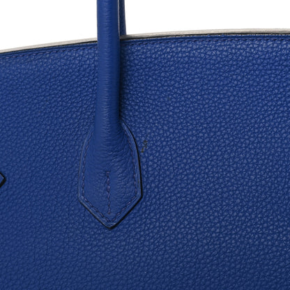 Hermes Togo Horseshoe Birkin 35 Bleu Electrique 13 of 14