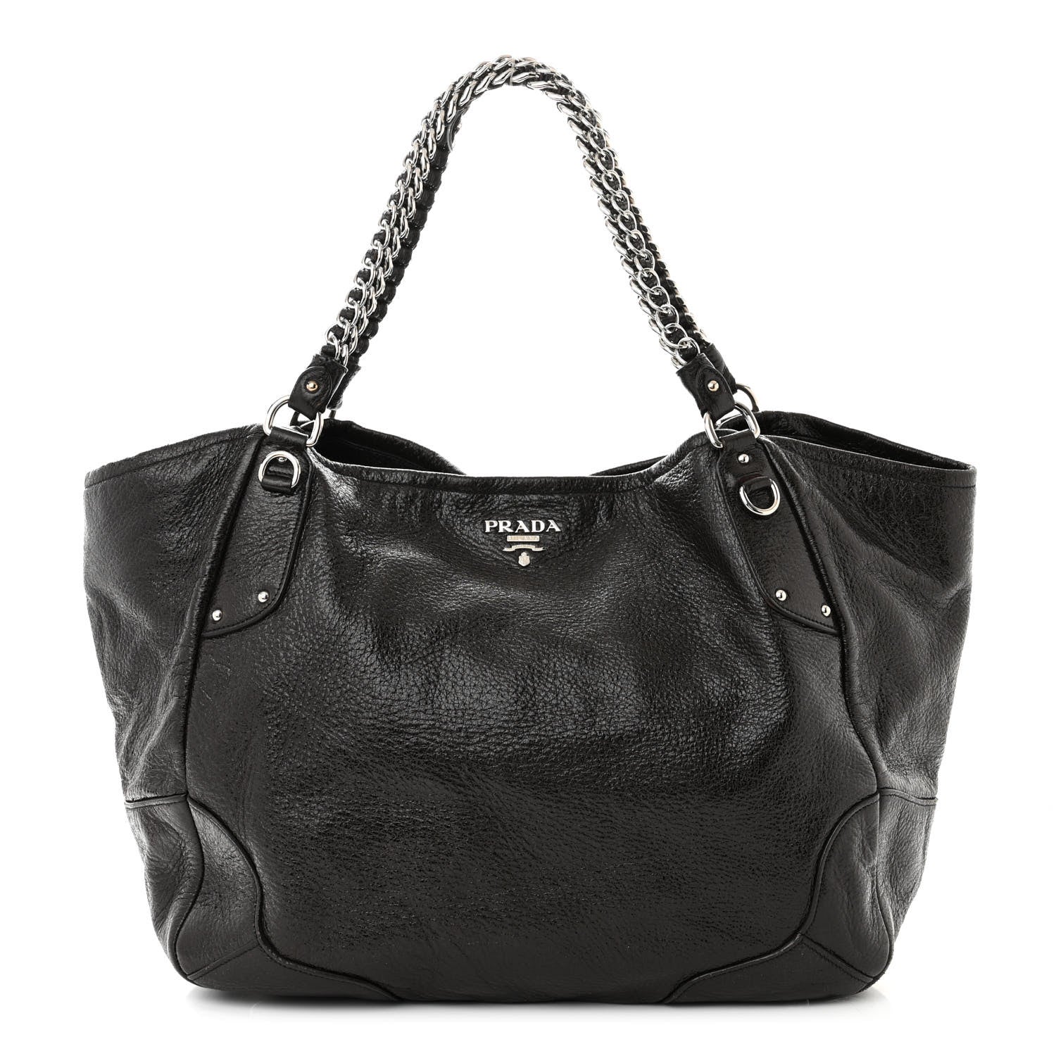 Prada Cervo Lux Chain Shoulder Bag Ebano 1 of 11