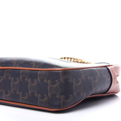 Celine Triomphe Canvas Calfskin Medium Patapans Tan 9 of 10