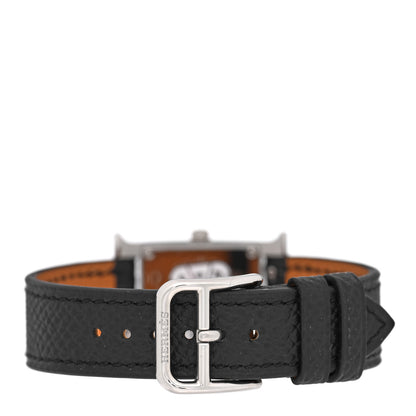 Hermes Stainless Steel Epsom 21mm Heure H Hour Quartz Watch Noir 3 of 5