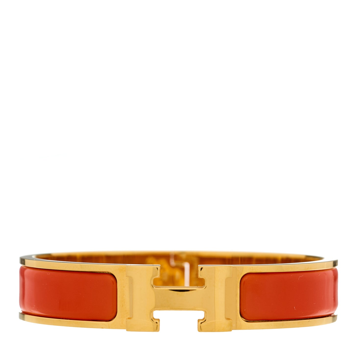 Enamel Narrow Clic Clac H Bracelet PM Orange