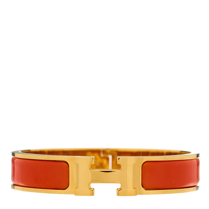 Hermes Enamel Narrow Clic Clac H Bracelet PM Orange 1 of 6