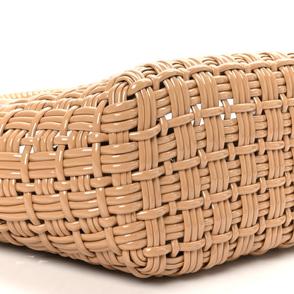 Balenciaga Varnished Faux Calfskin Braided XS Bistro Basket Beige 8 of 9