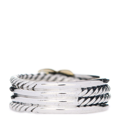 David Yurman Sterling Silver 18K Yellow Gold 6mm X Crossover Ring 53 6.25 3 of 5