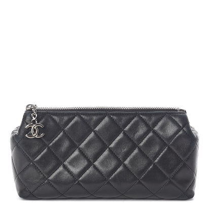 Chanel Lambskin Quilted Cosmetic Case Black 1 of 9