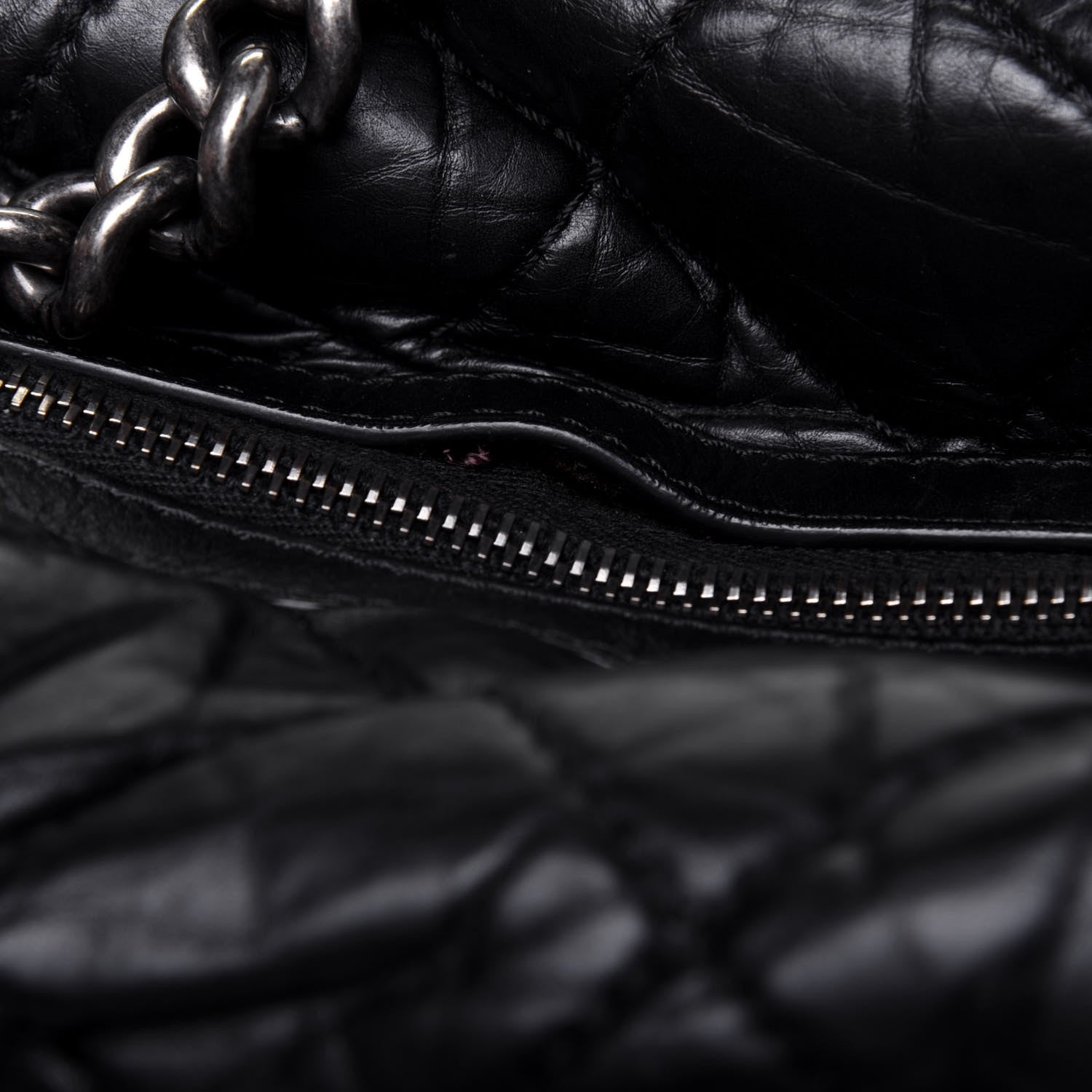 Chanel Aged Calfskin Quilted Large Secret Tag Bowling Bag Black 26 of 27