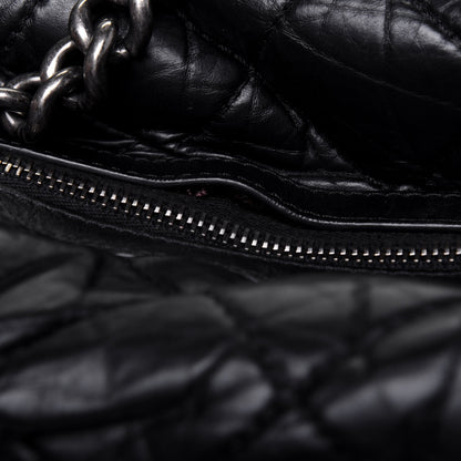 Chanel Aged Calfskin Quilted Large Secret Tag Bowling Bag Black 26 of 27