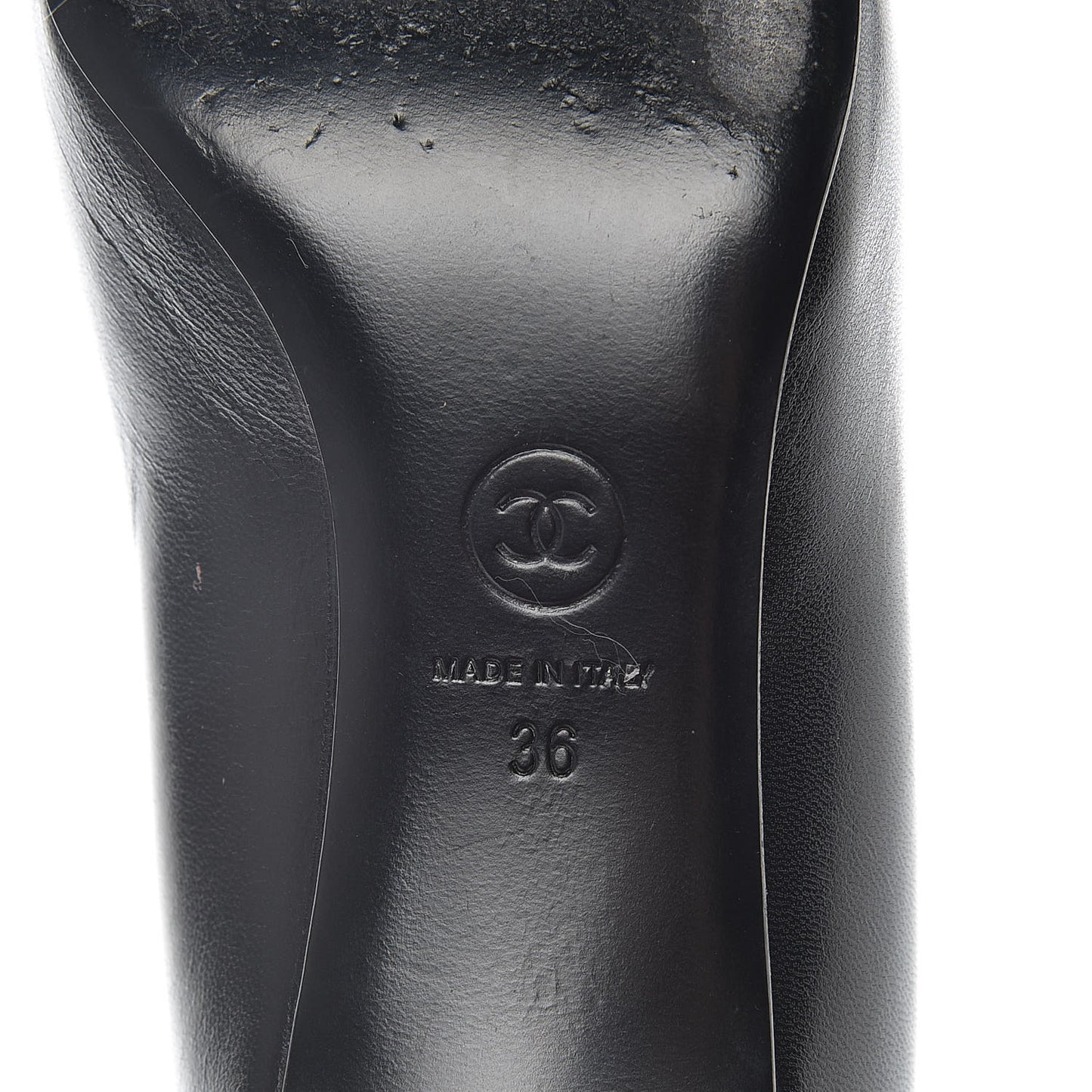 Lambskin CC Cap Toe Pumps 36 Black