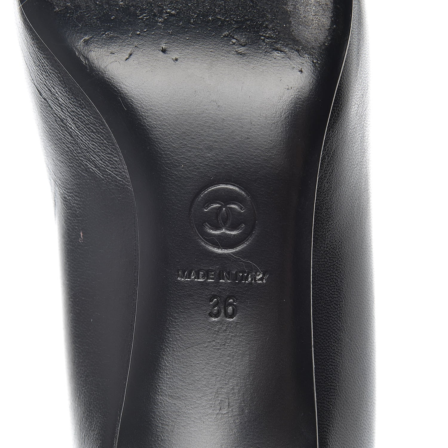 Chanel Lambskin CC Cap Toe Pumps 36 Black 9 of 15