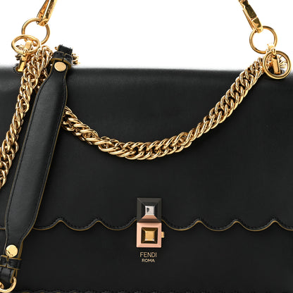 Fendi Vitello Liberty Scalloped Studded Kan I Shoulder Bag Black 8 of 10