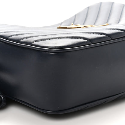 Saint Laurent Calfskin Matelasse Monogram Lou Camera Bag Deep Marine 9 of 11