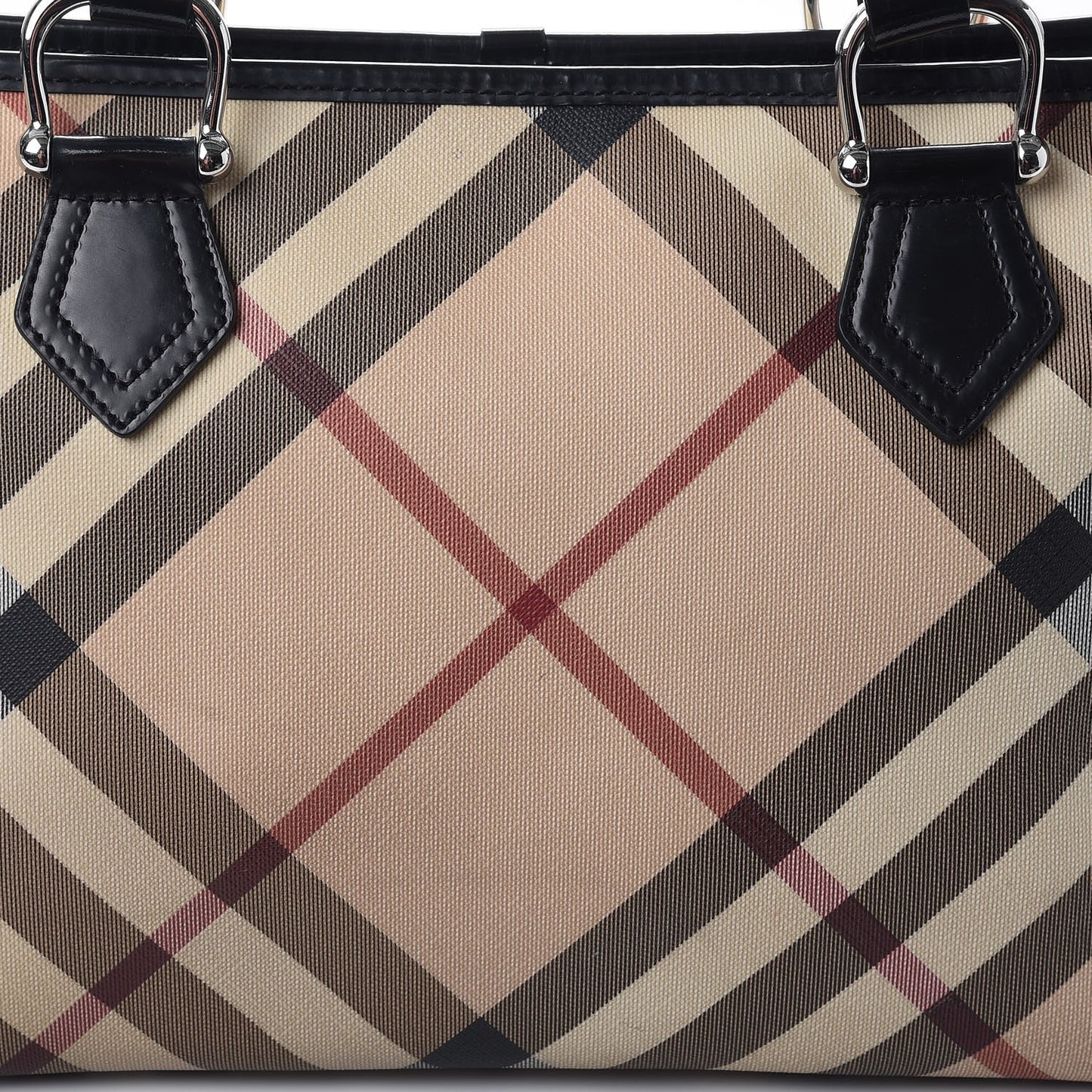 Patent Supernova Check Tote Black