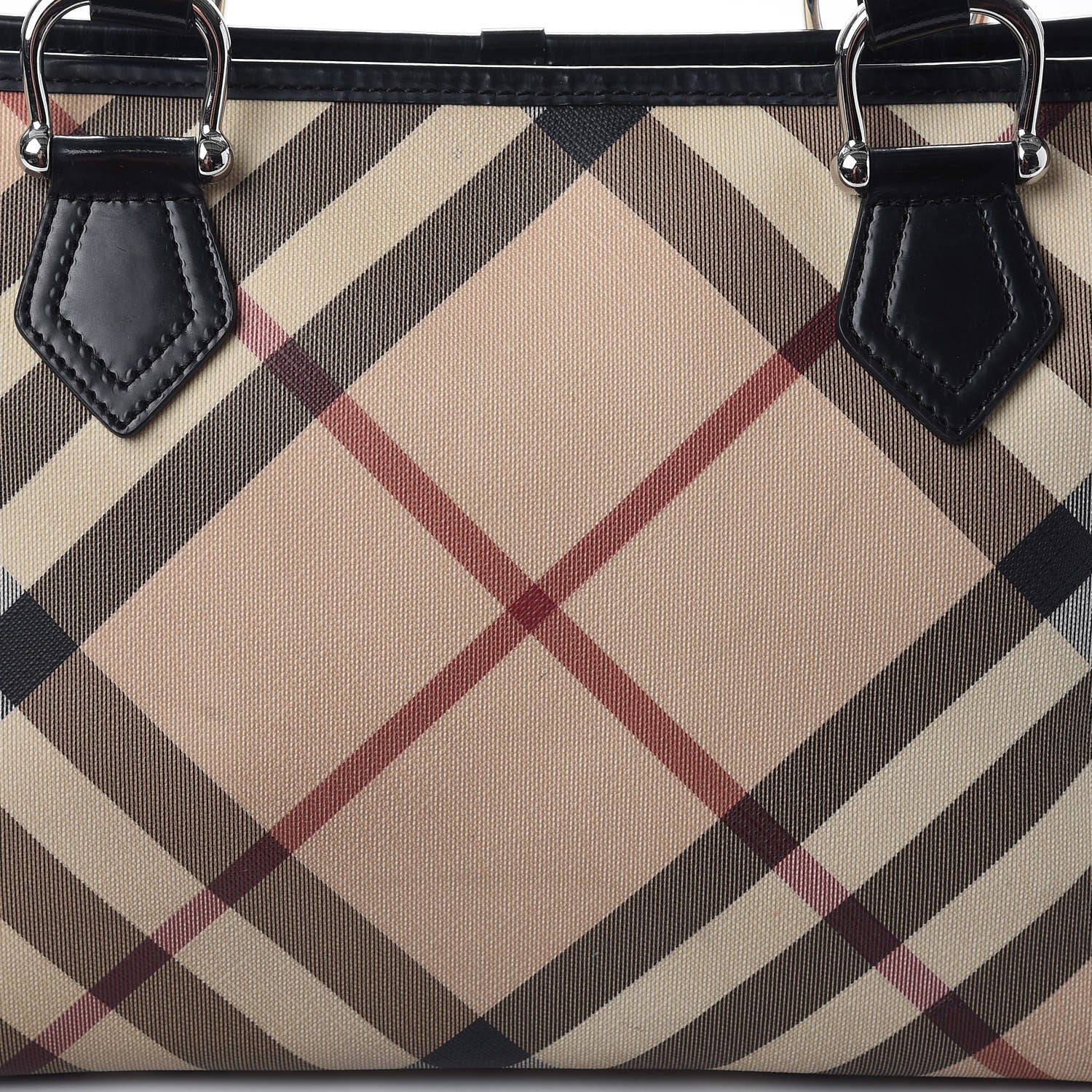 Burberry Patent Supernova Check Tote Black 10 of 14