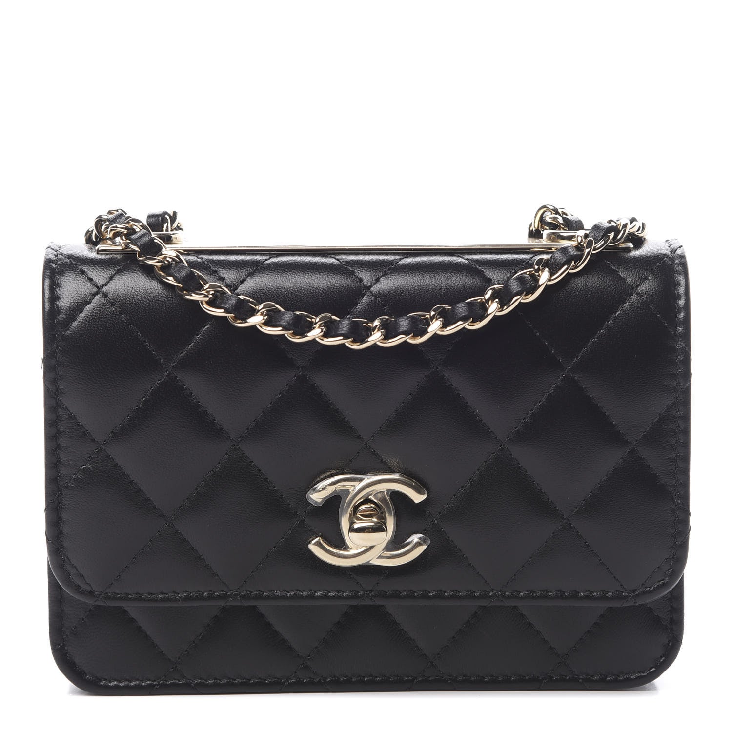 Chanel Lambskin Quilted Mini Trendy CC Wallet On Chain WOC Black 1 of 11