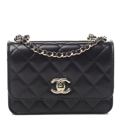Chanel Lambskin Quilted Mini Trendy CC Wallet On Chain WOC Black 1 of 11