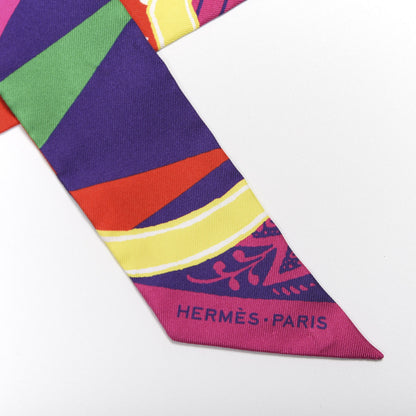 Hermes Silk Jeu de Soie Uniforme Twilly Fuchsia Rouge Multi 2 of 4